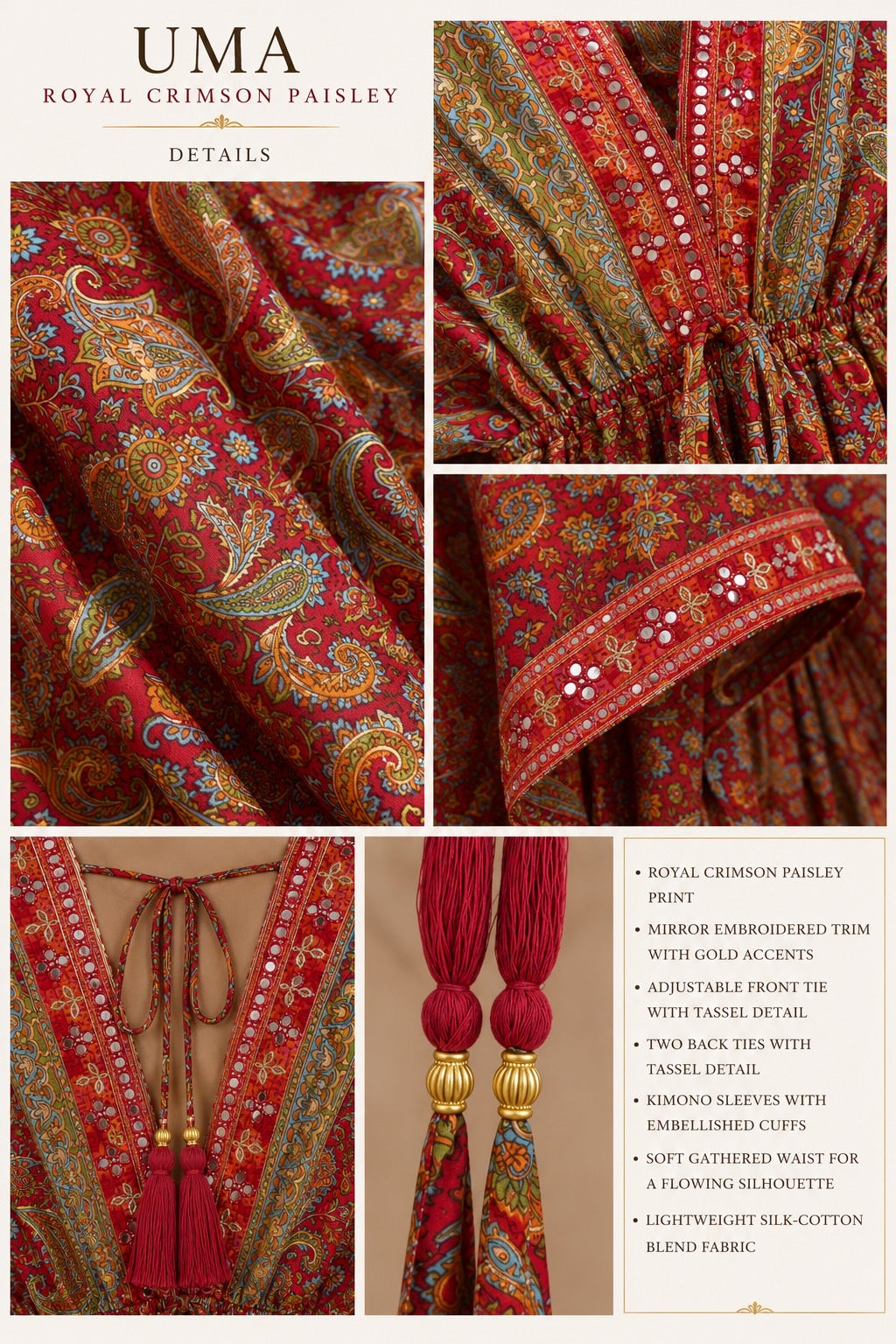 ROYAL CRIMSON PAISLEY❤️